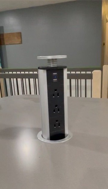 Custom In-counter electrical outlet by MADesigns Canton, Ohio Stark County